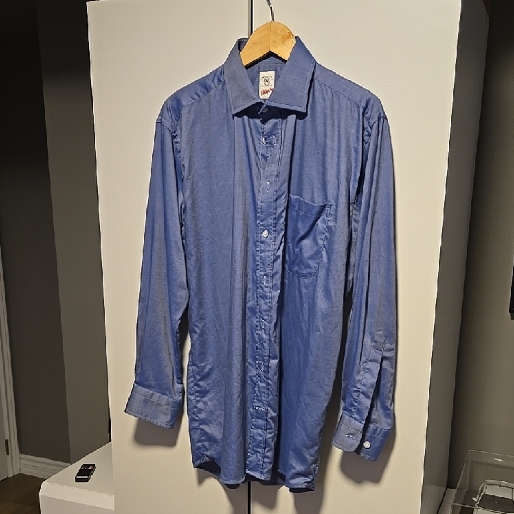 Bespoke Deep Blue Casual Button-Down Shirt